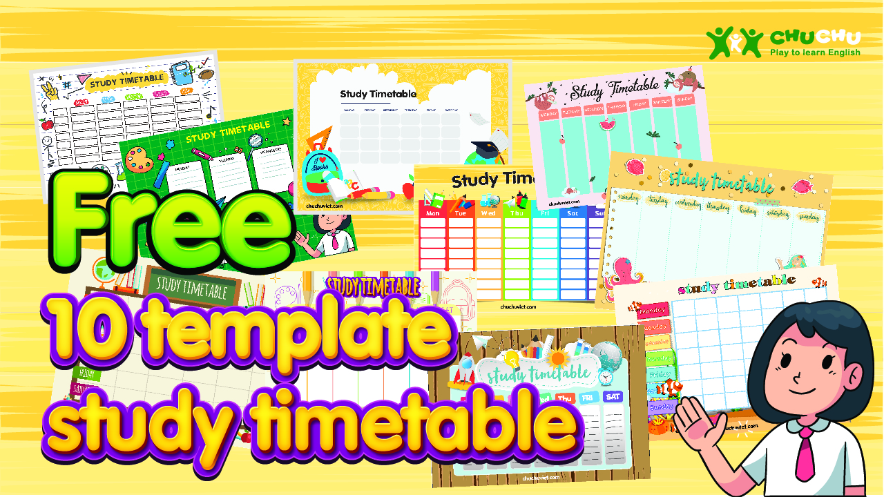 Free 10 template study timetable