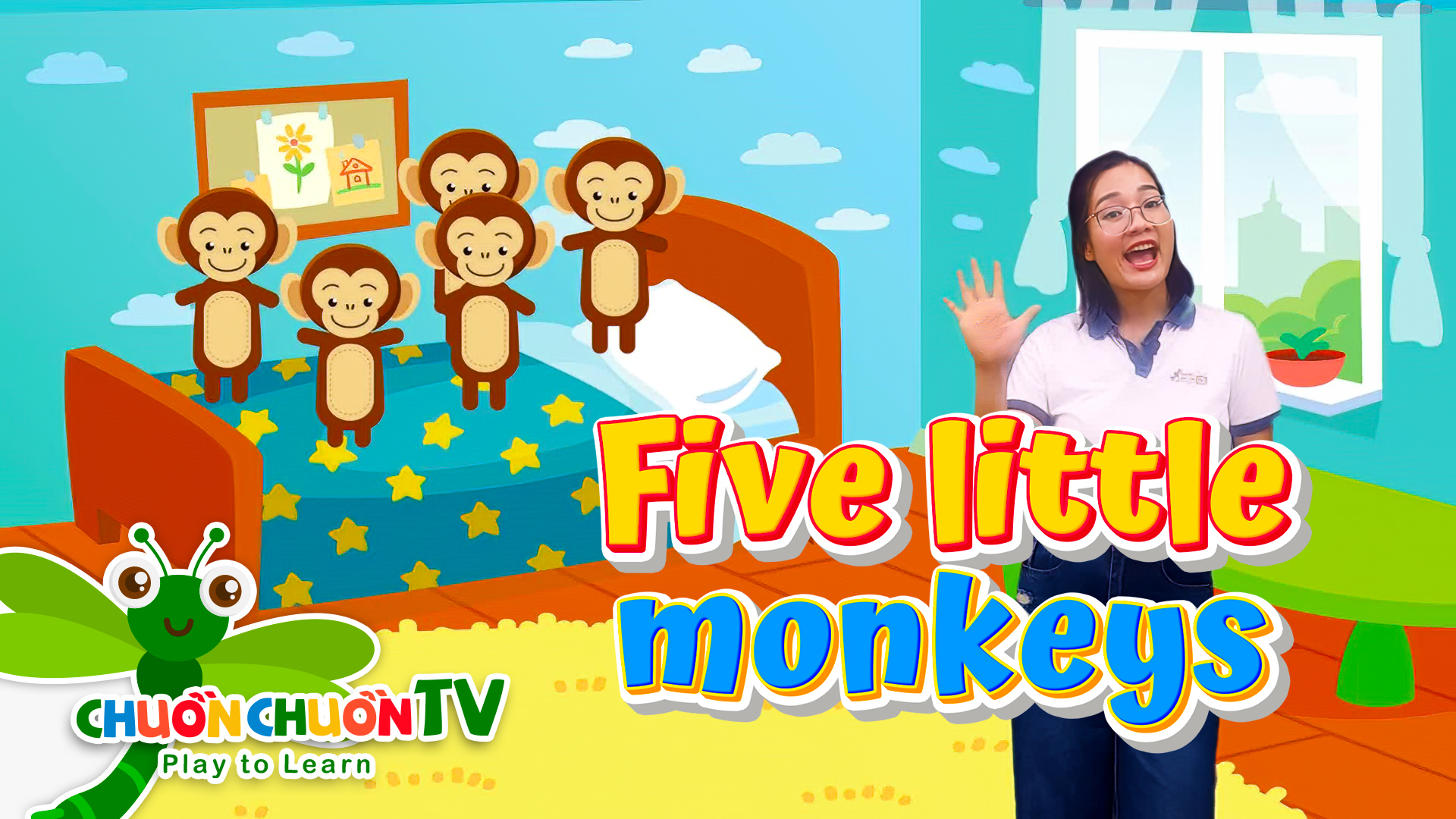 Five little monkeys | 5 chú khỉ con nhảy trên giường